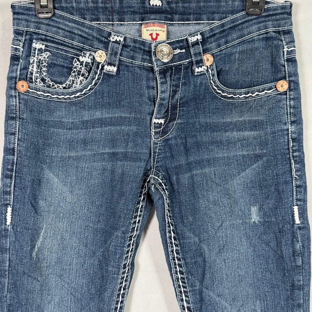 True Religion Billy Super T Womens‎ Skinny Blue Jeans Size 27 (Actual 28x30.5)
